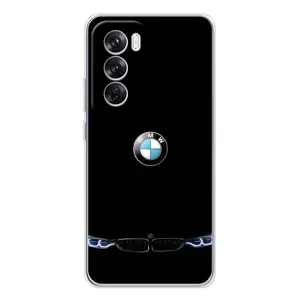 Силиконовый бампер с картинкой машины на OPPO Reno 12 Pro (Черный BMW)