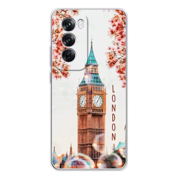 Чехол с рисунком «Часы Лондон» для OPPO Reno 12 Pro