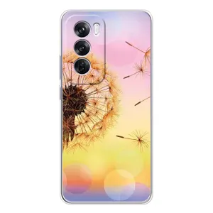 Силиконовый Чехол с одуванчиками на OPPO Reno 12 Pro (Цветок-одуванчик)