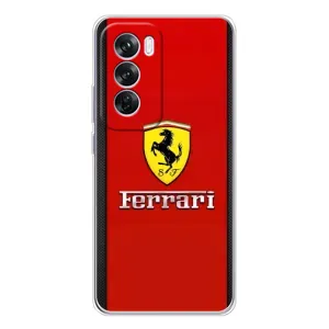 Силиконовый бампер с картинкой машины на OPPO Reno 12 Pro (Ferrari Logo)