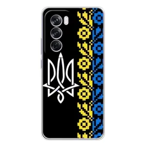 Силиконовый Чехол на OPPO Reno 12 Pro (Герб и вышыванка)