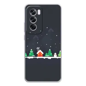 Силіконовий бампер на різдво для OPPO Reno 12 Pro (Місто зимове)