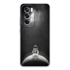 Силіконовый Чохол з принтом "Космонавти" на OPPO Reno 12 Pro (Космонавт романтик)