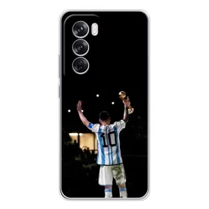 Чехлы Лео Месси Аргентина для OPPO Reno 12 Pro (Лео Чемпион)