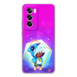 Чехол Бравл Старс для OPPO Reno 12 Pro (Леон в костюме Акулы)
