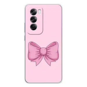 Чехол банты для OPPO Reno 12 Pro (Розовый бантик)
