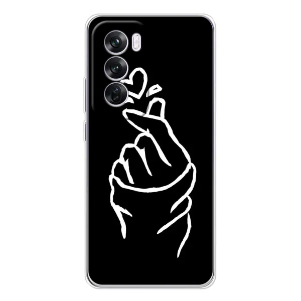 Чехол с рисунком «Сердце на черном» для OPPO Reno 12 Pro Чехол с рисунком «Сердце на черном» для OPPO Reno 12 Pro