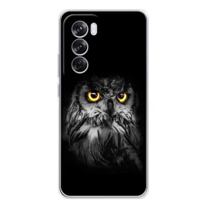 Чохли з принтом СОВИ для OPPO Reno 12 Pro (Сова на чорному)