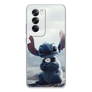 Чехол с рисунком Стич для OPPO Reno 12 Pro (Стич с цветочком)