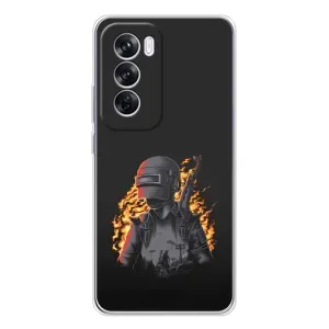 Чохол з картинкою "Герой Pubg" на OPPO Reno 12 Pro (В полум'ї)