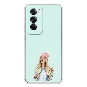 Силіконовый Чохол на OPPO Reno 12 Pro з картинкой Модных девушек (В шапці)
