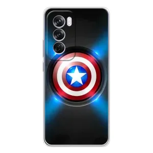Чохол с Щітом Капітана Америки на OPPO Reno 12 Pro (Яскраий Щит Капітана)