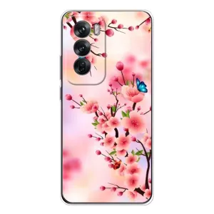 Чехол с принтом САКУРЫ на OPPO Reno 12 (Бабочки на сакуре)