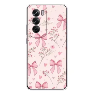 Чехол банты для OPPO Reno 12 (Банты с цветами)