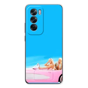 Силиконовый Чехол Барби Фильм на OPPO Reno 12 (Барби и Кен)
