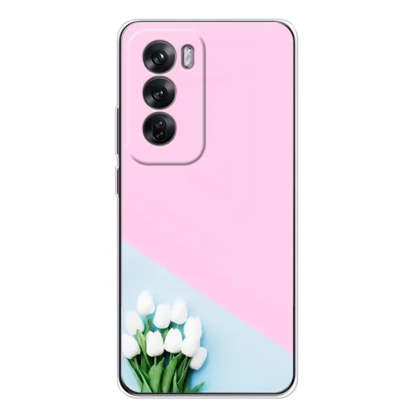 Чехол с рисунком «Белые тюльпаны» для OPPO Reno 12 Чехол с рисунком «Белые тюльпаны» для OPPO Reno 12