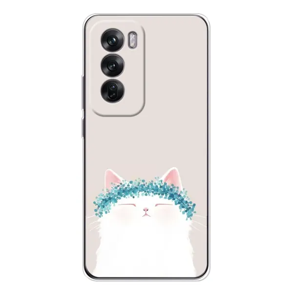 Чехол с рисунком «Белый котик» для OPPO Reno 12 Чехол с рисунком «Белый котик» для OPPO Reno 12