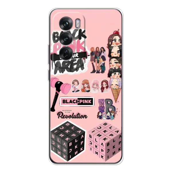 Чехол с рисунком «BLACK PINK коллаж» для OPPO Reno 12