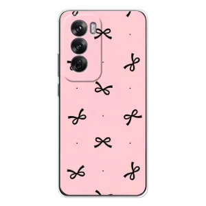 Чехол банты для OPPO Reno 12 (Черные бантики)