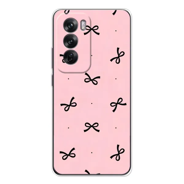 Чехол с рисунком «Черные бантики» для OPPO Reno 12 Чехол с рисунком «Черные бантики» для OPPO Reno 12