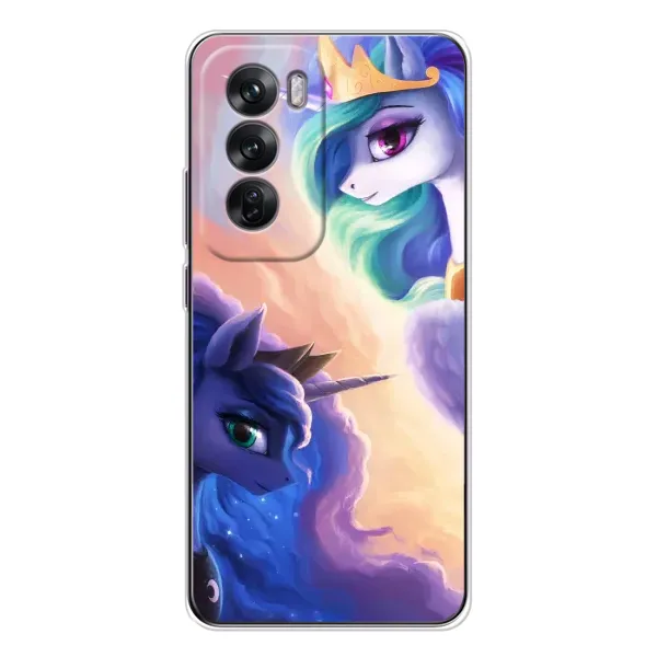Чехол с рисунком «Единорожки на тучках» для OPPO Reno 12 Чехол с рисунком «Единорожки на тучках» для OPPO Reno 12