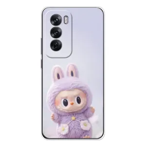 Чехол с принтом Лабубу для OPPO Reno 12 (Фиолетовый Лабубу)
