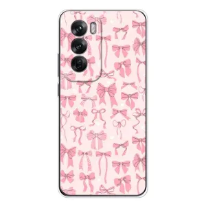 Чехол банты для OPPO Reno 12 (Фон бантики)