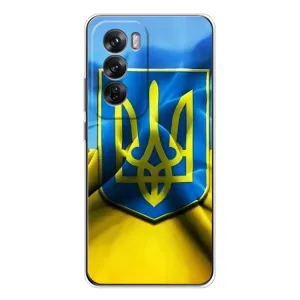 Чехол с картинкой (Патриотический ГЕРБ) на OPPO Reno 12 (Герб и Флаг Украины)
