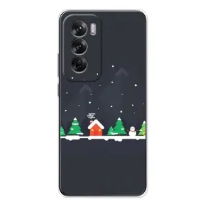 Силіконовий бампер на різдво для OPPO Reno 12 (Місто зимове)