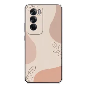 Чехол цветочный дизайн для OPPO Reno 12 (Коричневый фон)