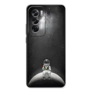 Силіконовый Чохол з принтом "Космонавти" на OPPO Reno 12 (Космонавт романтик)