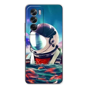 Силіконовый Чохол з принтом "Космонавти" на OPPO Reno 12 (Космонавт у воді)