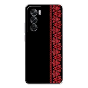 Силиконовый Чехол на OPPO Reno 12 (Красная Вышиванка)