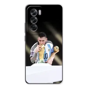 Чехлы Лео Месси Аргентина для OPPO Reno 12 (Кубок Мира)