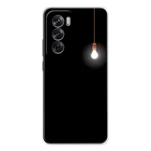 Чохол з картинками на чорному фоні для OPPO Reno 12 (Лампочка)
