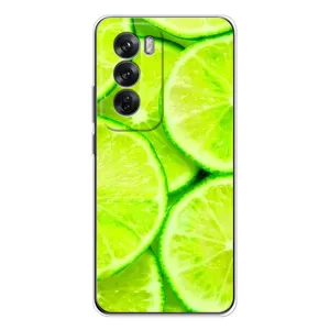 Чехол с изображением вкусной еды для OPPO Reno 12 (Лайм)