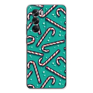 Силіконовий бампер на різдво для OPPO Reno 12 (Льодяники)