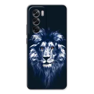 Чехол с картинкой на OPPO Reno 12 (Лев - синий)