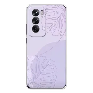 Чехол цветочный дизайн для OPPO Reno 12 (Монстера фиолетовая)