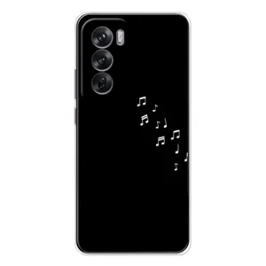Чохол з картинками на чорному фоні для OPPO Reno 12 (Ноти)