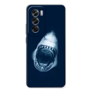 Силіконовий бампер з картинкою звірів для OPPO Reno 12 (Пащу Акули)