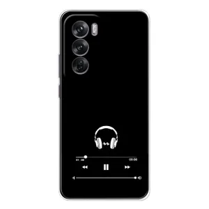Чохол з картинками на чорному фоні для OPPO Reno 12 (Плеєр)