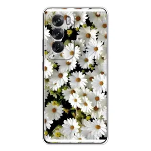 Чехол с ромашками на OPPO Reno 12 (Рамка в ромашках)