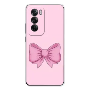 Чехол банты для OPPO Reno 12 (Розовый бантик)