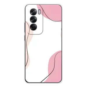 Чехол цветочный дизайн для OPPO Reno 12 (Розовый фон)
