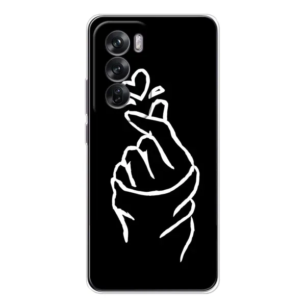 Чехол с рисунком «Сердце на черном» для OPPO Reno 12 Чехол с рисунком «Сердце на черном» для OPPO Reno 12