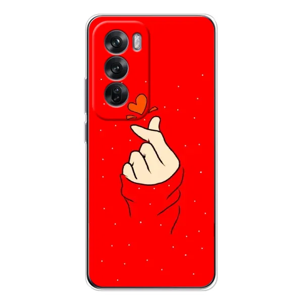 Чехол с рисунком «Сердце на красном» для OPPO Reno 12 Чехол с рисунком «Сердце на красном» для OPPO Reno 12