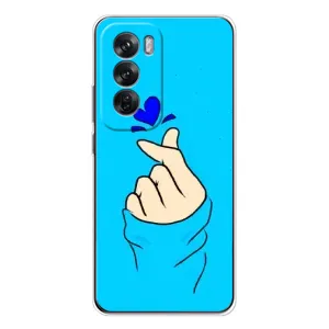 Чохол (Знак сердечка) для OPPO Reno 12 (Сердечко на синоьому)
