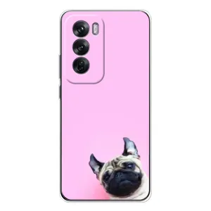 Бампер для OPPO Reno 12 з картинкою "Песики" (Собака на рожевому)
