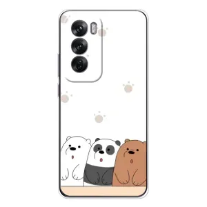 Чохли з зображенням різних тварин на OPPO Reno 12 (Здивовані ведмедики)